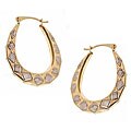 14k Yellow and White Gold Hoop Earrings