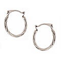 10k White Gold Cable-style Hoop Earrings