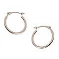 10k White Gold Plain-style Hoop Earrings