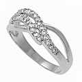 Sterling Silver Cubic Zirconia Weaved Ring