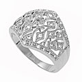 Sterling Silver Cubic Zirconia Ornate Ring