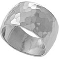 Sterling Silver Wide Hammered Ring