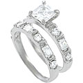 Sterling Silver CZ Bridal-inspired Rings Set