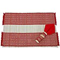 Bamboo and Red Cotton Place Mat/ Napkin (Set of 2)