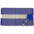 Bamboo and Blue Cotton Place Mat and Napkin (Set of 2)