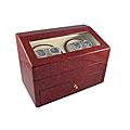 Heiden Burlwood Quad Watch Winder with Drawer