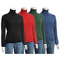 Lusso Women's Cashmere Pullover Turtleneck Sweater