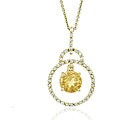 18k Gold over Sterling Silver Citrine Circle Necklace