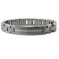 Titanium Men's Silver Inlay ID Bracelet
