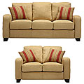 Fendor Modern Butter Microfiber Sofa and Loveseat