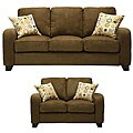 Fendor Dark Moss Microfiber Sofa and Loveseat