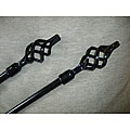 Deluxe Black Spiral Finial and Rod Set