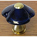 Cobalt Blue Petal Glass Cabinet Knob