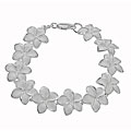 Sterling Silver Plumeria Flower Bracelet