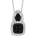 Sterling Silver Smokey Quartz/ White Topaz Necklace