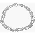 Sterling Silver Flower with Beads Bracelet