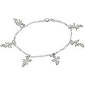 Sterling Silver Dangling Angels Charm Bracelet