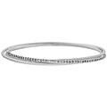 Sterling Silver and Cubic Zirconia Interlock Bangle