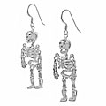 Sterling Silver Dangling Skeleton Earrings