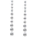 Sterling Silver Graduated Bezel Dangle Earrings