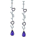 White Gold Rhodium-bonded Dangle Earrings