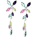 Sivlertone Multi-colored CZ 'Jingle Dangles' Earrings