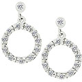 Sterling Silver Cubic Zirconia Circle Earrings