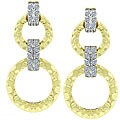 Two-tone CZ Azteca Graduated Drop Earrings
