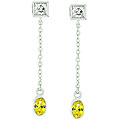 Silvertone 'Yellow Dream' Cubic Zirconia Earrings