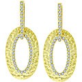 Goldtone Cubic Zirconia O-shaped Earrings