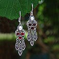 Garnet and Pearl 'Forest Princess' Earrings (Indonesia)