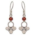 Sterling Silver �Clover� Garnet Earrings (Indonesia)