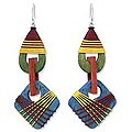 Wood 'Maze' Earrings (Thailand)