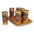 Set of 6 Ceramic 'Fruit Harvest' Shot Glasses (Mexico)
