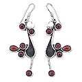 Sterling Silver Garnet 'Lovebirds' Earrings (India)