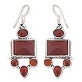 Sterling Silver Carnelian 'Palace' Earrings (India)