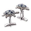 Sterling Silver 'Trendy Turtles' Cufflinks (India)