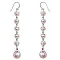 Sterling Silver 'Pink Lotus' Pearl Earrings (Thailand)