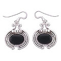 Sterling Silver 'Your Embrace' Onyx Earrings (India)