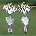 Goldplated Silver 'Innocent Lotus' Earrings (Indonesia)