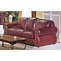 San Joaquin Burgundy Leather Sofa
