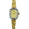 Geneva Women's Gold Nugget Bracelet Watch