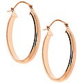 14k Rose Gold Oval Hoop Earrings