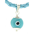 Sterling Silver Light Blue Evil Eye Bracelet