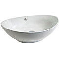Wide Oval White Ceramic Basin