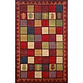 Sahara Blocked Cypress Sunrise Contemporary Rug (5' x 8')