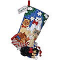 Christmas Kitties Felt Applique Stocking Kit