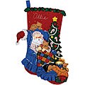 Santa's Catnap Stocking Felt Applique Kit