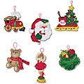 Santa's Toyshop Felt Applique Ornaments (Set of 6)