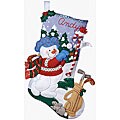 Golf Snowman Stocking Felt Applique Kit
